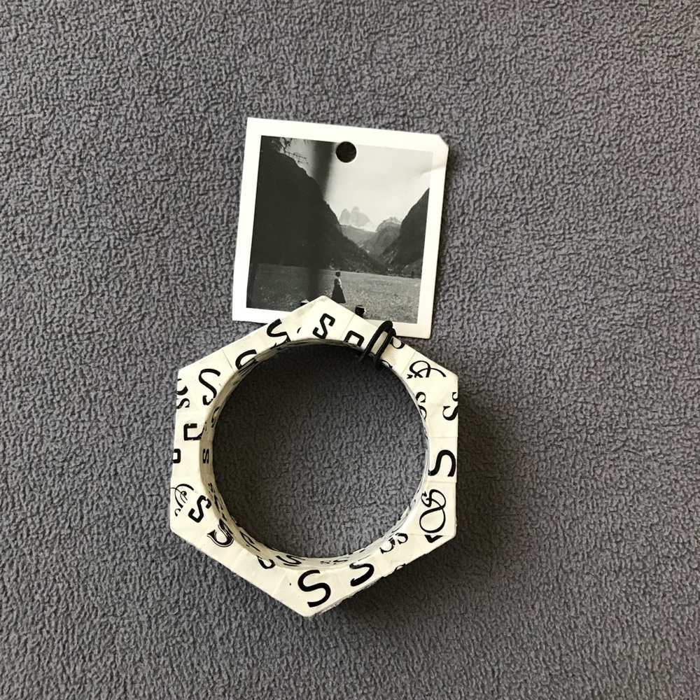 Anthropologie Alphabet bangle bracelet- letter S
